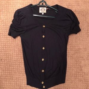 Juicy Couture button short sleeved cardigan